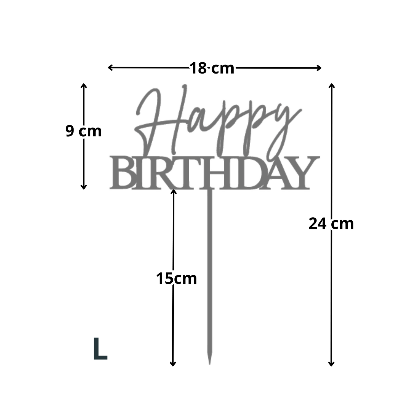 Happy Birthday - Topper pentru tort