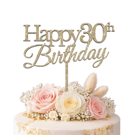 Happy Birthday – Topper tort personalizat (Vârstă)