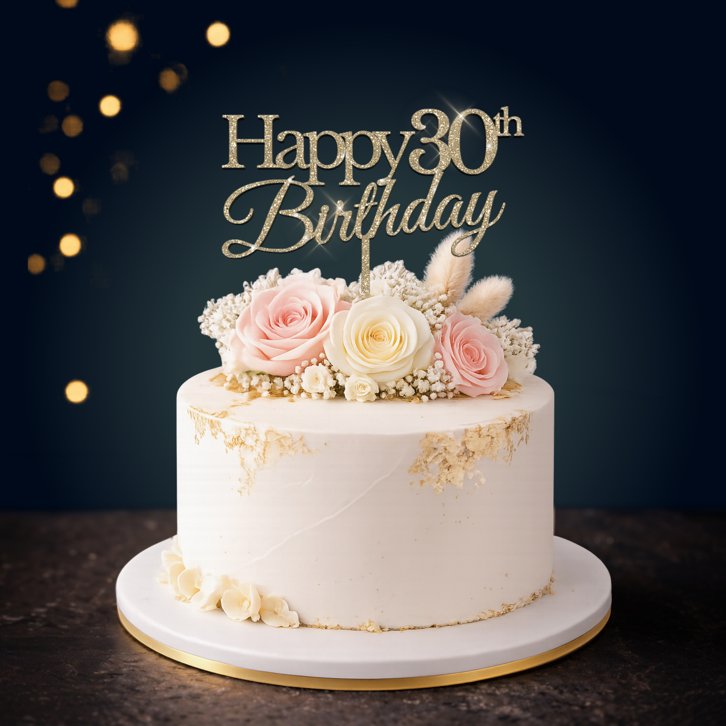 Happy Birthday – Topper tort personalizat (Vârstă)