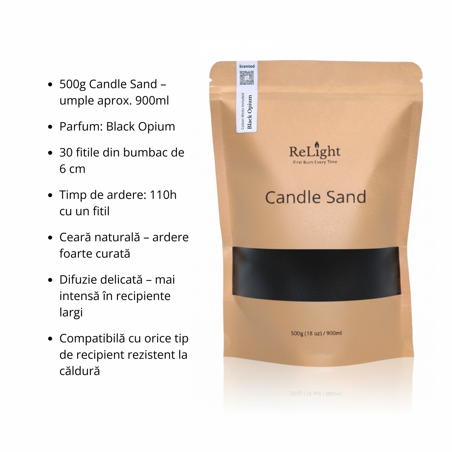 Black Opium – Candle Sand Parfumat cu Fitile din Bumbac