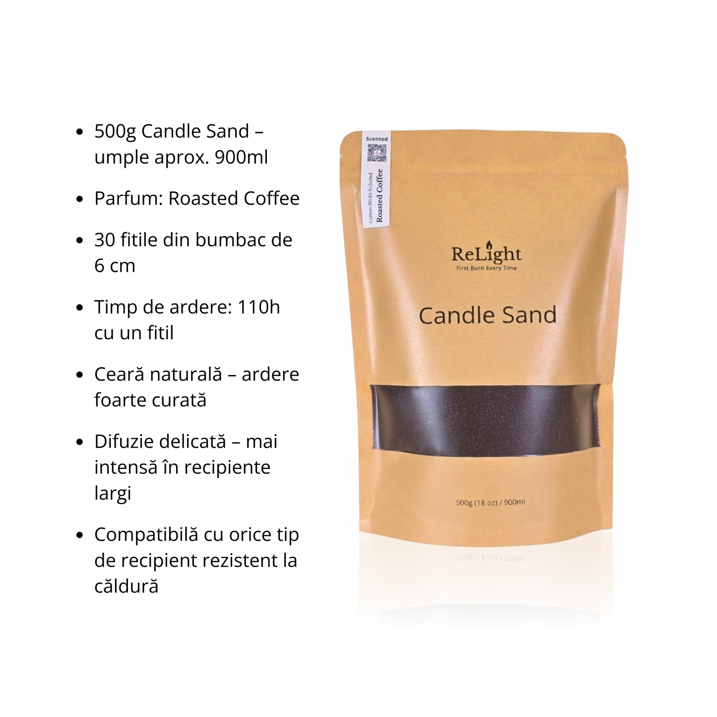 Roasted Coffee – Candle Sand Parfumat cu Fitile din Bumbac