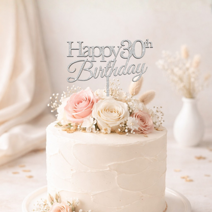 Happy Birthday – Topper tort personalizat (Vârstă)