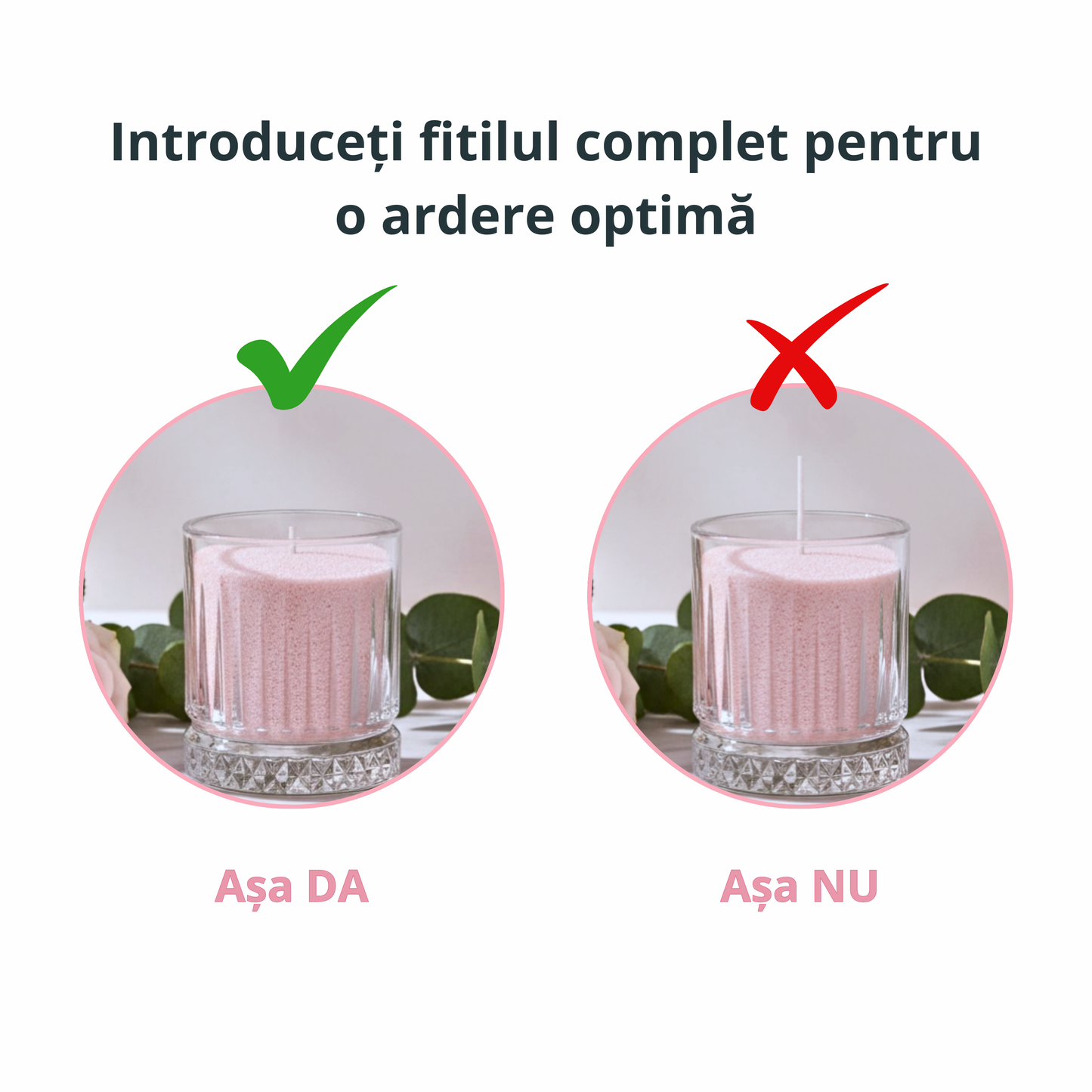 Candle Sand Alb cu Fitile din Bumbac - Snow White