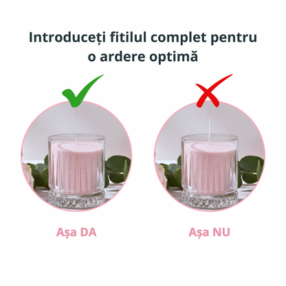 Candle Sand Alb cu Fitile din Bumbac - Snow White