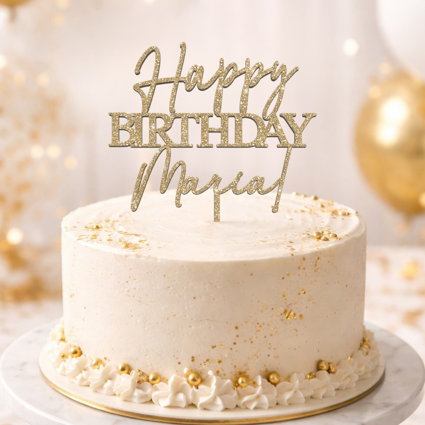 Happy Birthday – Topper tort personalizat (Nume)