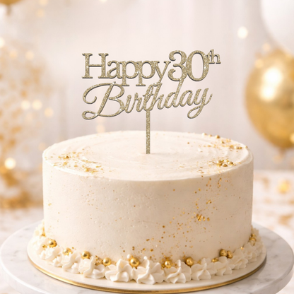 Happy Birthday – Topper tort personalizat (Vârstă)