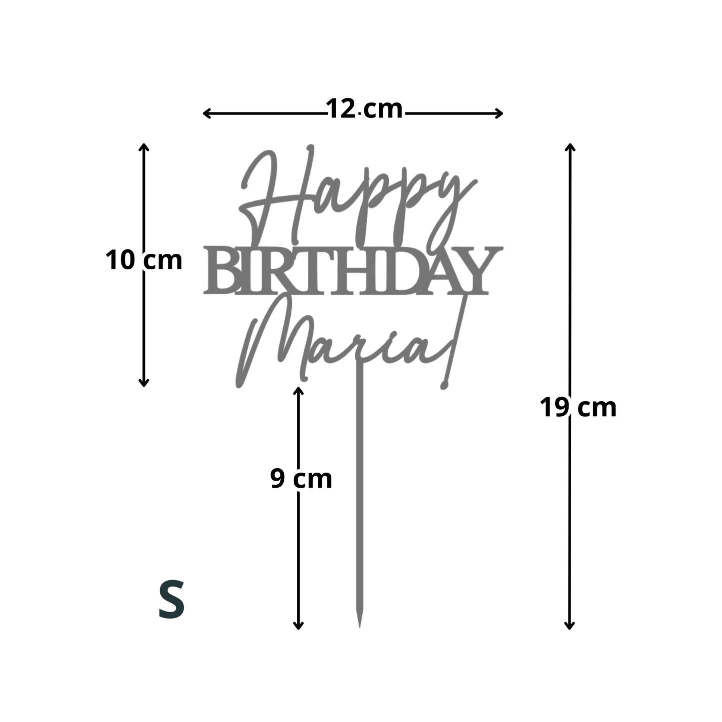 Happy Birthday – Topper tort personalizat (Nume)