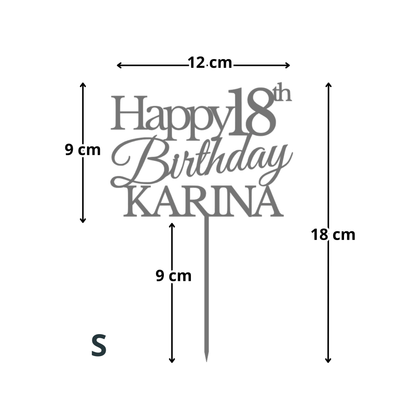 Happy Birthday – Topper tort personalizat (Nume + Vârstă)