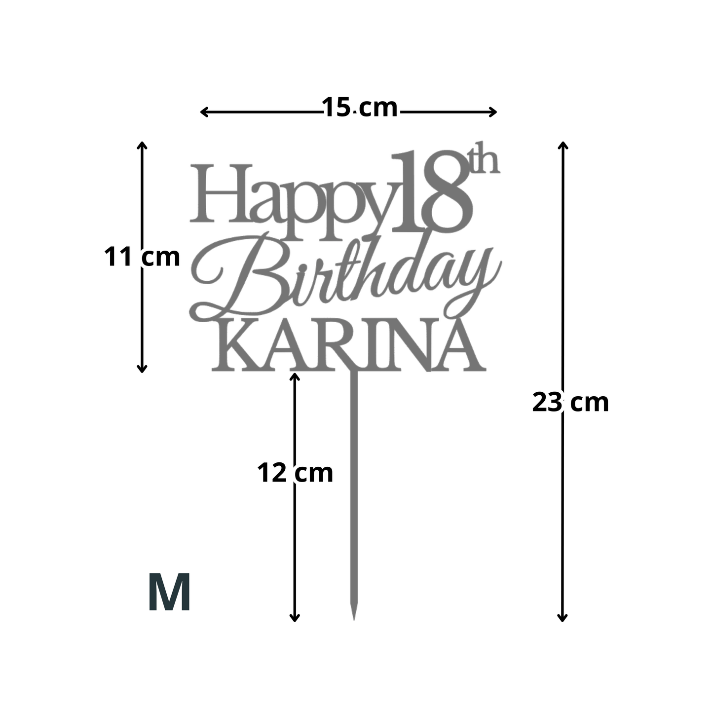 Happy Birthday – Topper tort personalizat (Nume + Vârstă)