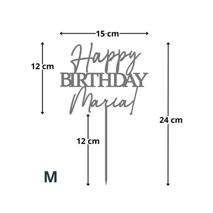 Happy Birthday – Topper tort personalizat (Nume)
