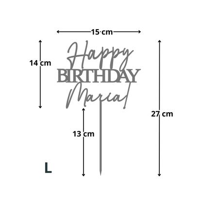 Happy Birthday – Topper tort personalizat (Nume)