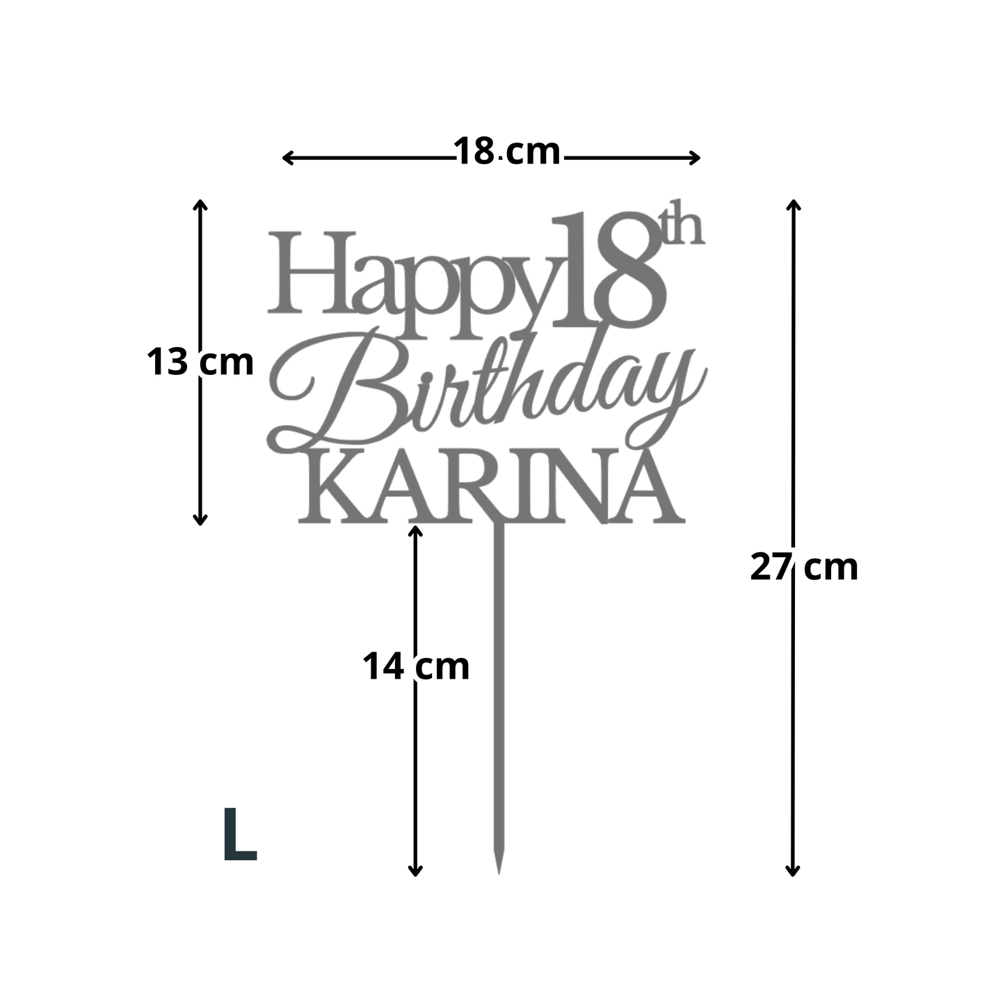 Happy Birthday – Topper tort personalizat (Nume + Vârstă)