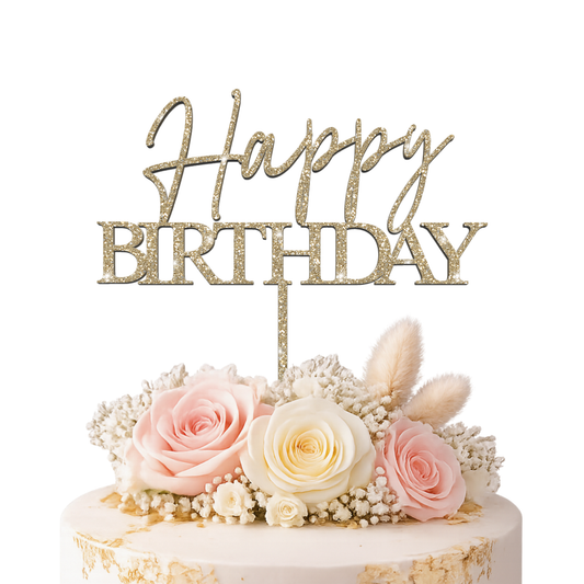 Happy Birthday - Topper pentru tort